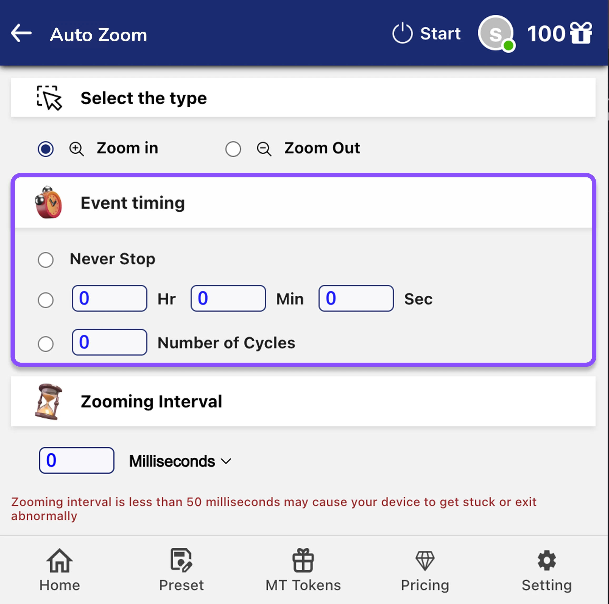 Step 2: Select Event Timing
